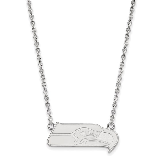 Sterling Silver Seattle Seahawks Large Pendant Necklace Sterling Silver Seattle Seahawks Large Pendant Necklace